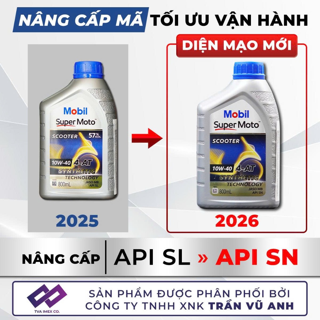 Nhớt xe tay ga Mobil Scooter 0.8L Nhập khẩu Singapore - Mobil Scooter - Mobil 10w40 - Mobil 10W30 S7