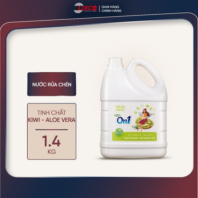 Nước rửa chén On1 hương kiwi và aloe vera 1.4 Kg - gel rửa bát sạch bóng vết dầu mỡ N5016
