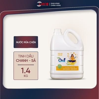 Nước rửa chén On1 hương chanh sả 1.4kg - gel rửa bát sạch bóng vết dầu mỡ N5202