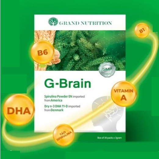 G-Brain - Cốm trí não bổ sung DHA & tảo spirulina hỗ trợ bé thông minh, tập chung, học giỏi  (gbrain