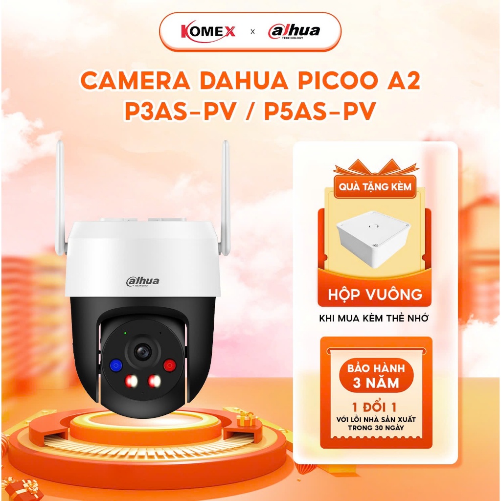 Camera PT WiFi Dahua ngoài trời P3AS-PV / P5AS-PV quay quét, chế độ ánh sáng ban đêm