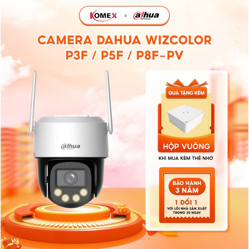 Camera PT WiFi Wizcolor Dahua P3F-PV / P5F-PV / P8F-PV hình ảnh vượt trội ban đêm cũng như ban ngày