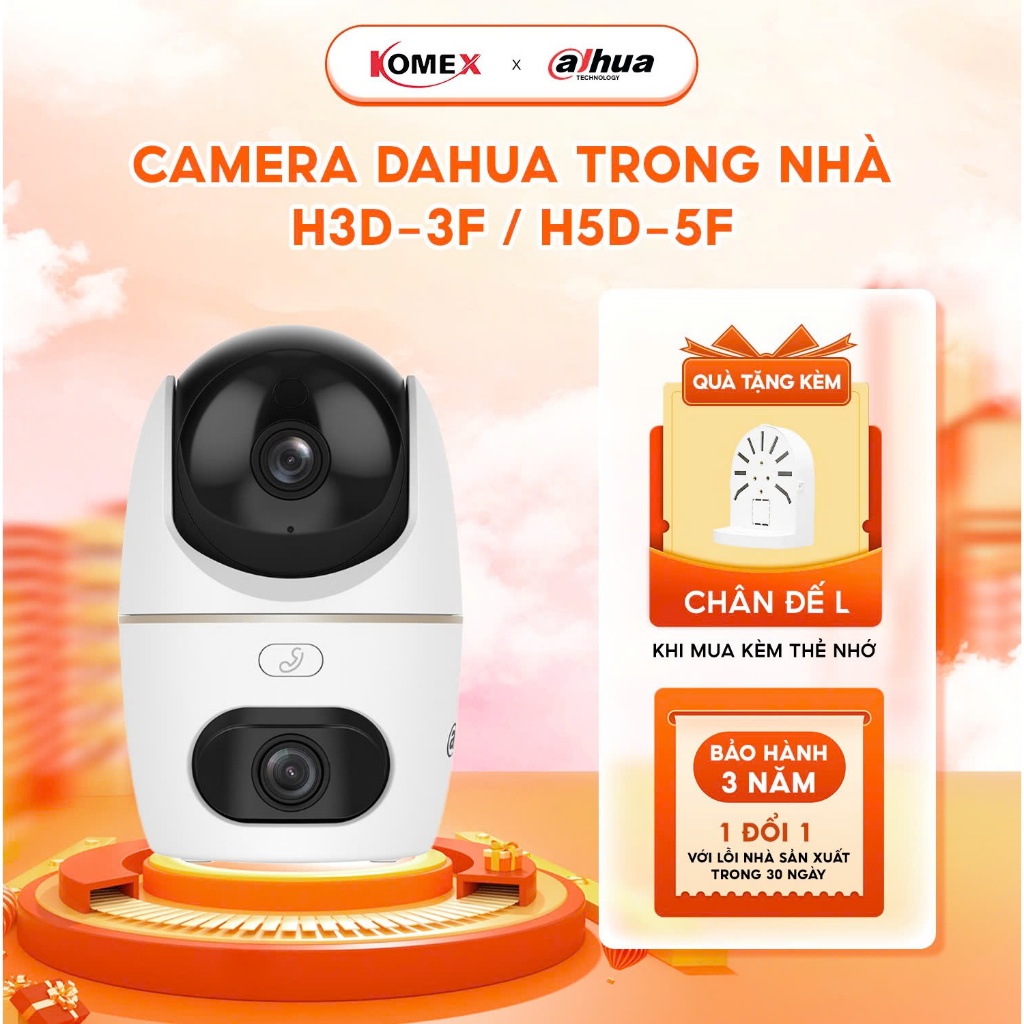 Camera Wifi DAHUA 2 Mắt HERO DUAL D1 H3D -3F 6MP/  H5D -5F 10MP, Đàm Thoại 2 Chiều