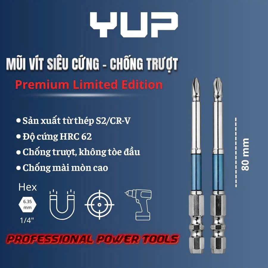 Mũi vít YUP Dài 80mm- YUP L80