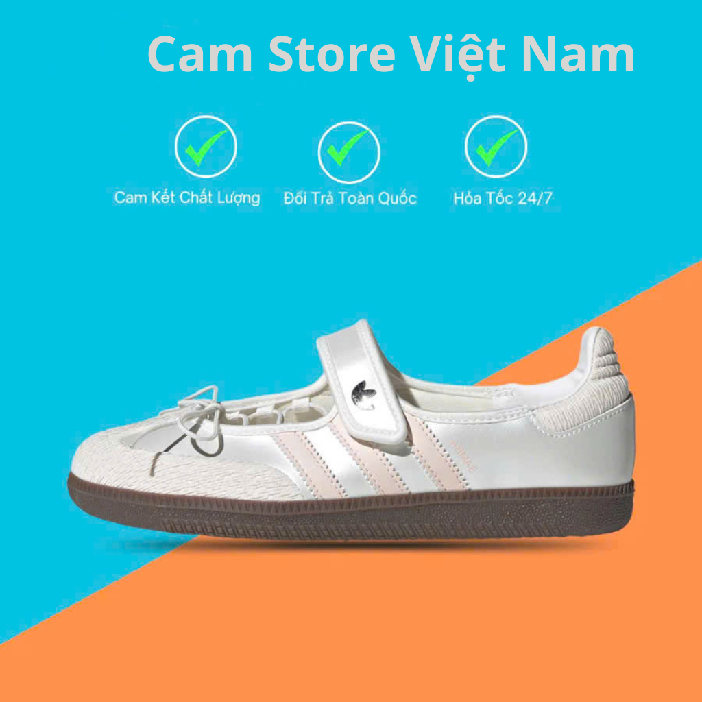 Giày Adidas sampa jane cloud white Giày Sneaker Nữ Búp Bê Quai Dán Dây Xinh Cute đẹp ful box-cam sto