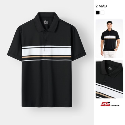 Áo Polo Nam 5S FASHION Kẻ Ngang Nhẹ Mát, Thoáng Khí, Phom Slimfit Lịch lãm M0APC26090