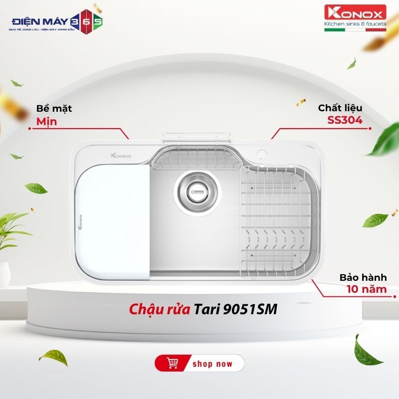 Chậu Rửa Bát Konox Tari 9051SM - Phù Hợp Chung Cư Nhà Phố Hiện Đại