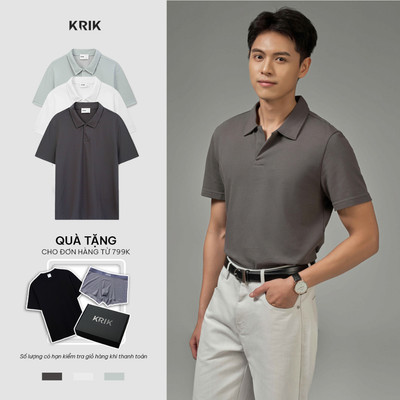 Áo Polo Nam KRIK Form Regular Chất  Cotton Jacquard Tổ Ong Thiết Kế Basic Hiện Đại PL2284