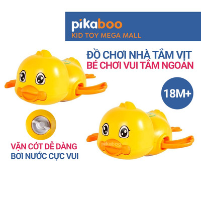 Đồ chơi nhà tắm vịt cót bơi nước Pikaboo, vịt cót nhà tắm chất liệu nhựa an toàn