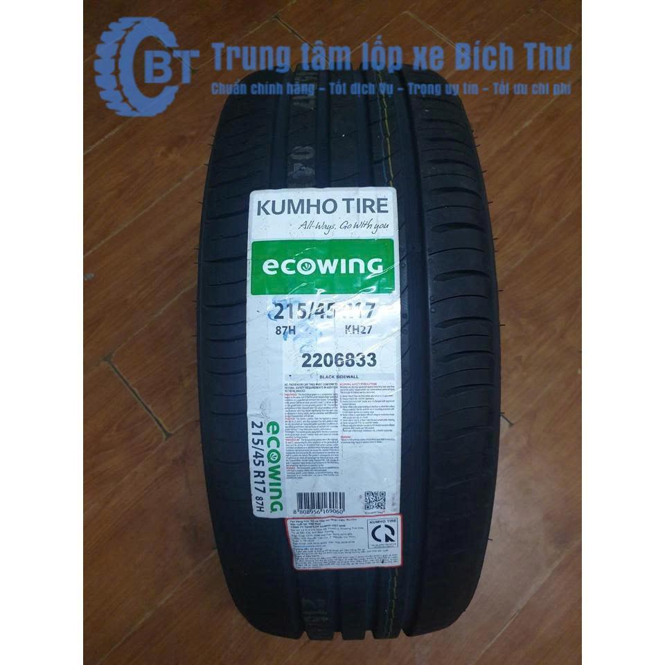 Lốp Kumho 215/45R17 ecowing KH27 Cửa Hàng Lốp Bích Thư, Lốp Xe Bền Bỉ, Khả Năng Bám Đường Tốt, Giá H