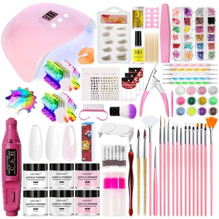 Bộ dụng cụ làm móng – Bột pha lê 3 màu – Đèn làm móng – Máy mài móng – Bộ đầy đủ dụng cụ làm móng