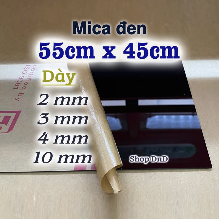 [55cm x 45cm] Tấm mica đen bóng dày 2mm/3mm/4mm/10mm
