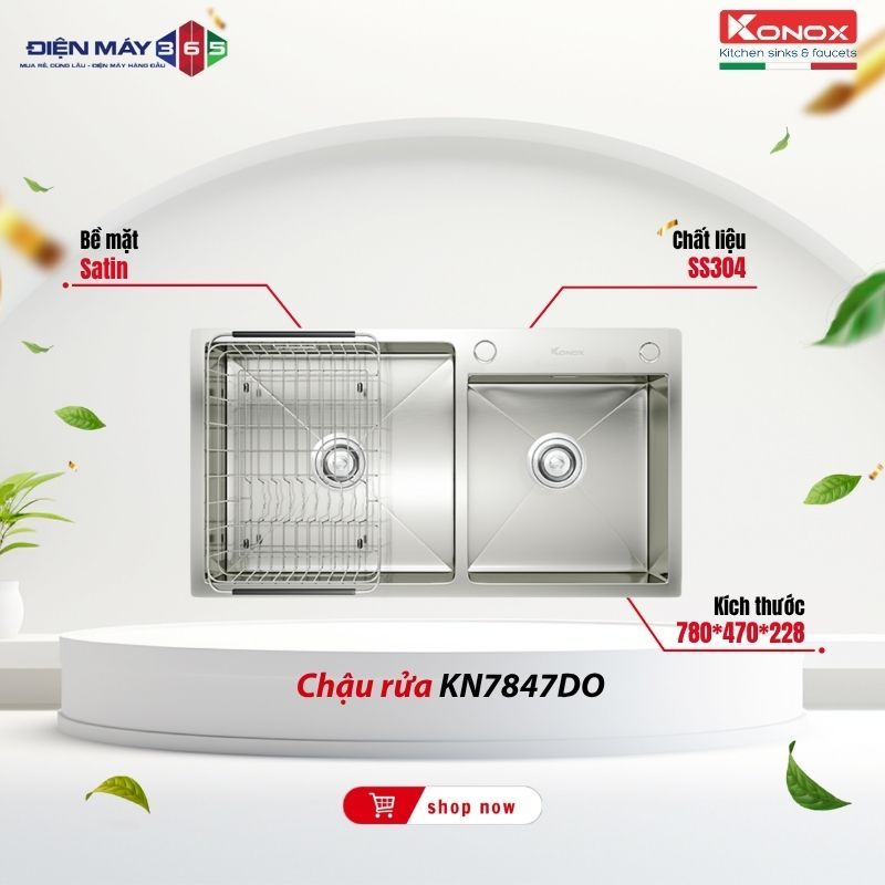 Chậu Rửa Bát Konox KN7847DO – Cao Cấp Dễ Vệ Sinh Giữ Bếp Luôn Sạch Đẹp