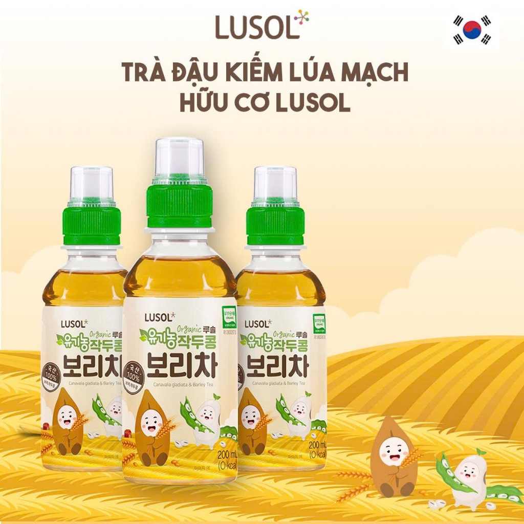 Trà đậu kiếm lúa mạch hữu cơ Lusol Hàn Quốc bổ sung dinh dưỡng cho bé - ALADDINVINA