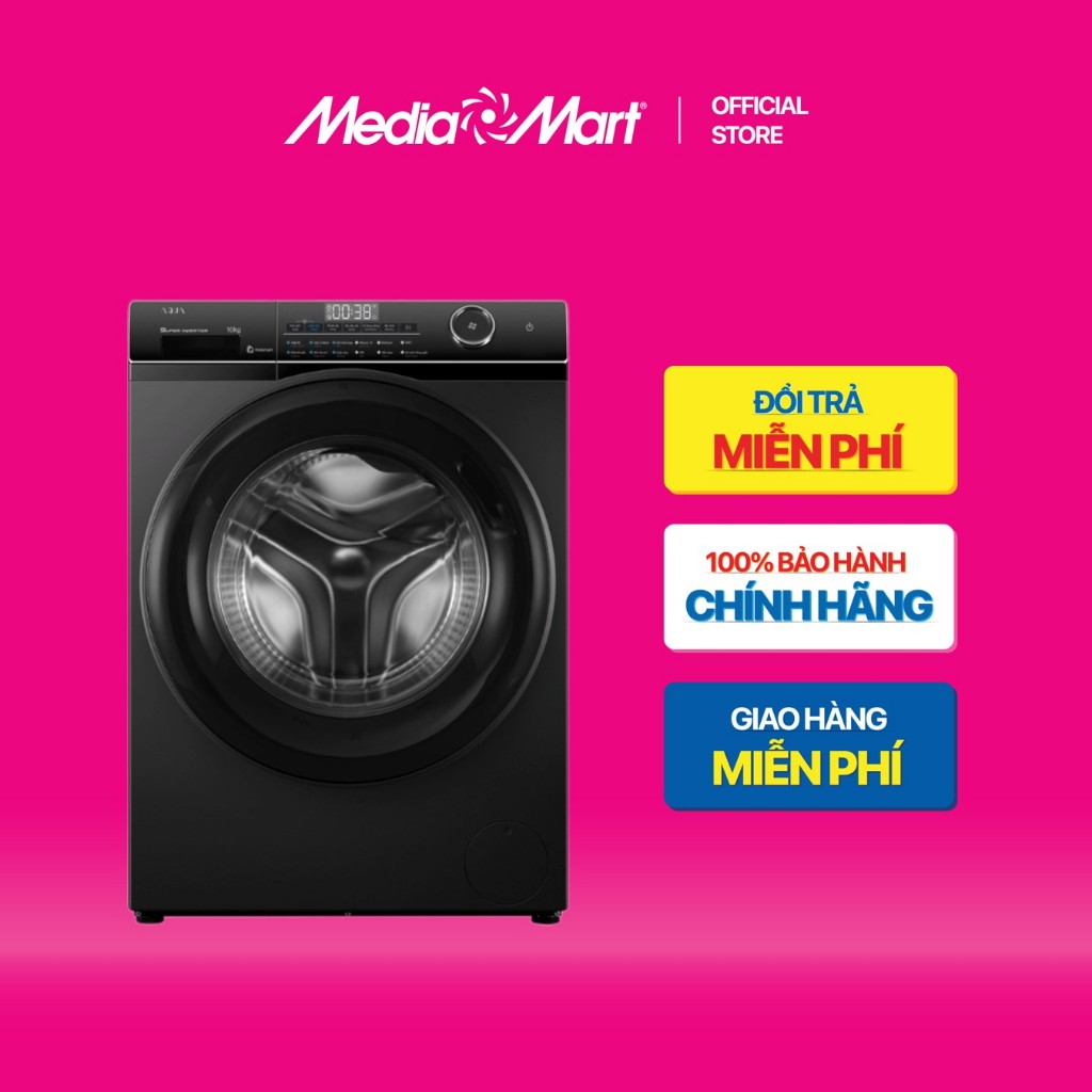 [ Mediamart Mall ] Máy giặt lồng ngang AQUA 10 Kg AW10-BP4959U1K(B) BH chính hãng,Ship 0đ