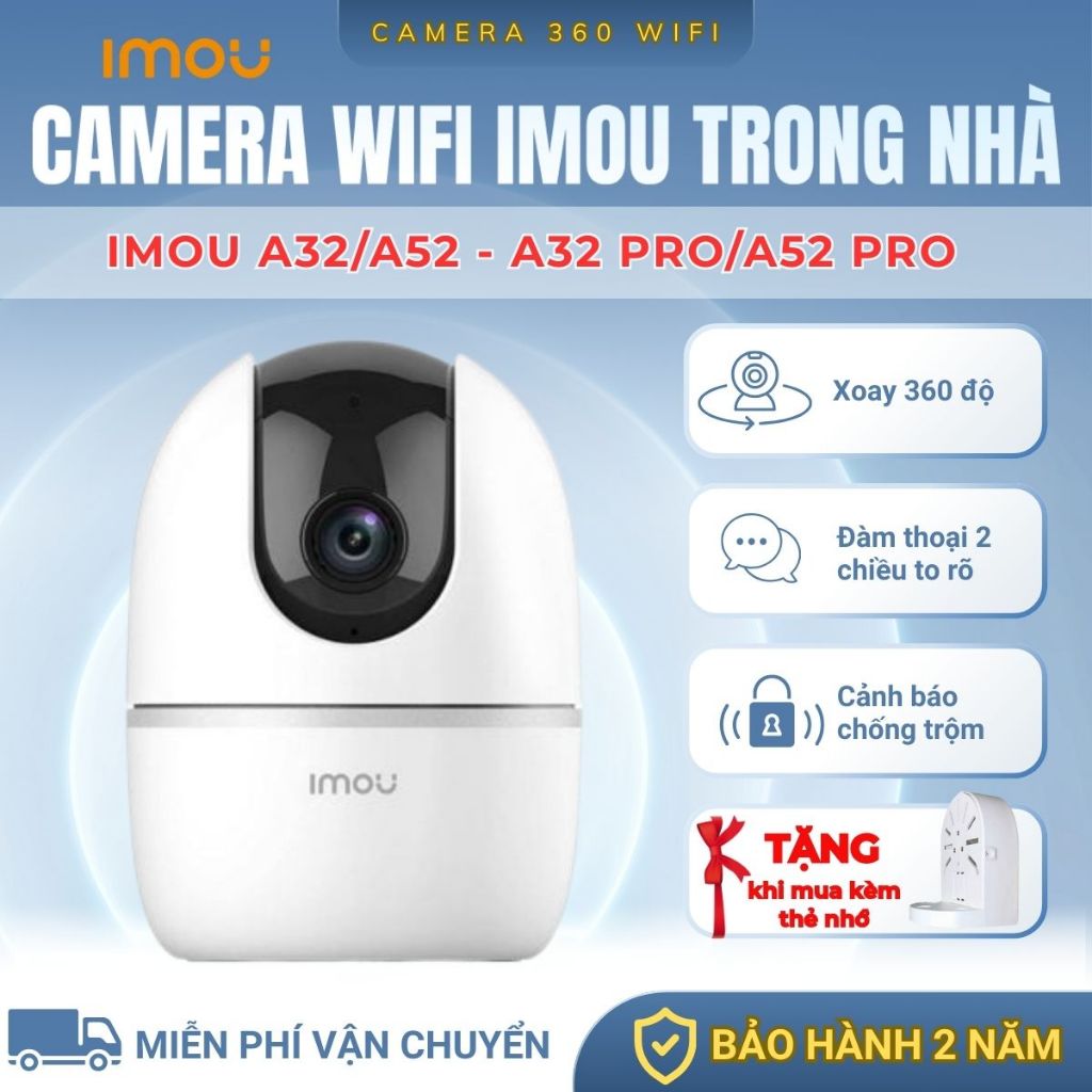Camera Wifi Imou Trong Nhà A32/A52/A32 PRO/A52 PRO, Xoay 360 Độ, Hỗ Trợ Cổng LAN, Đàm Thoại 2 Chiều,