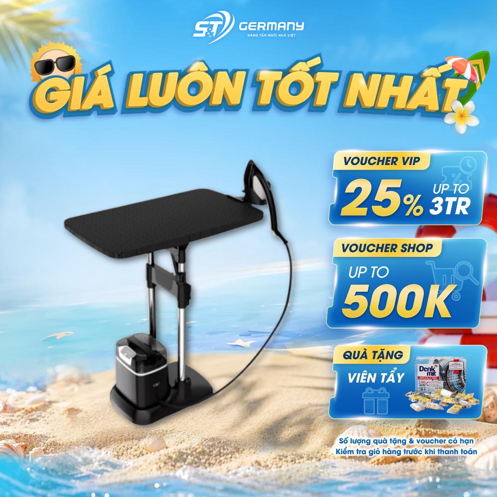 Bàn là cây hơi nước TEFAL Ixeo All in one QT1510 bàn ủi đứng hơi nước nhập Tefal Việt Nam GermanySnT