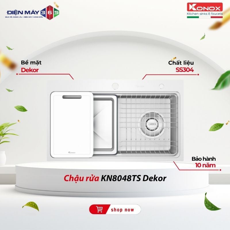 Chậu Rửa Bát Konox Workstation Sink KN8048TS Dekor - Đẹp Bền Theo Thời Gian