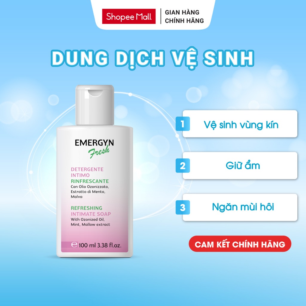 Dung Dịch Vệ Sinh DottorPrimo Emergyn Fresh - Làm Sạch, Khử Mùi Vùng Kín, Dùng Hàng Ngày 100ml