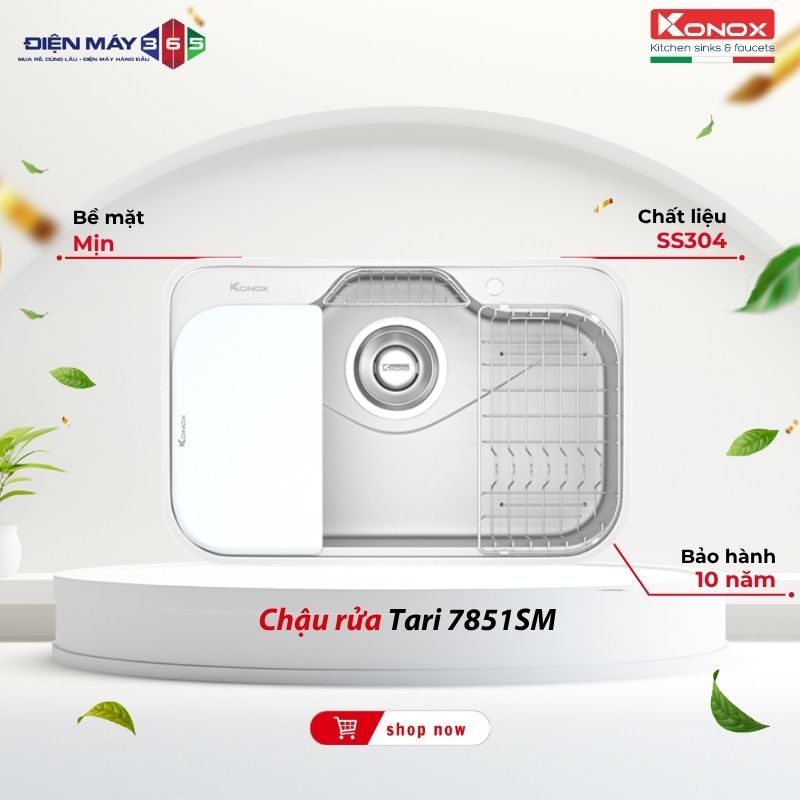 Chậu Rửa Bát Konox Tari 7851SM - Cao Cấp Chống Xước Dễ Vệ Sinh