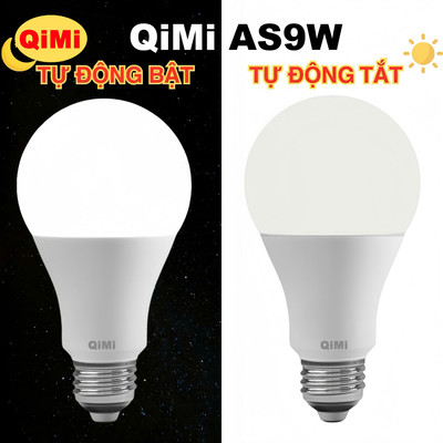 Đèn Led Cảm Biến QiMi AS9W - Tự Sáng Khi Trời Tối, Tự Tắt Khi Trời Sáng Đui E27 Dễ Lắp Đặt Nhỏ Gọn