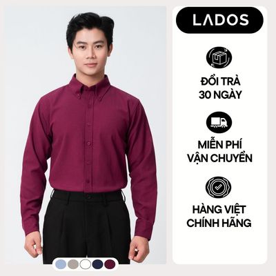 Áo Sơ Mi Tay Công Sở Nam LADOS-28194 Chất Oxford Đứng Form, Cổ Button Down Lịch Lãm, Phong Cách Trẻ Trung, Lịch Lãm