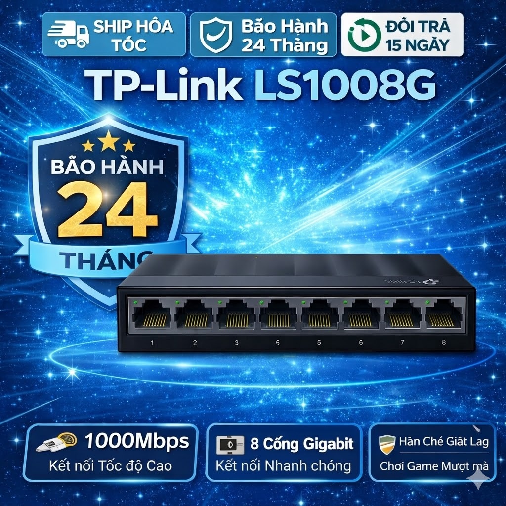 Switch TP-Link LS1008G 8 Port Gigabit 10/100/1000Mbps Plug & Play LiteWave