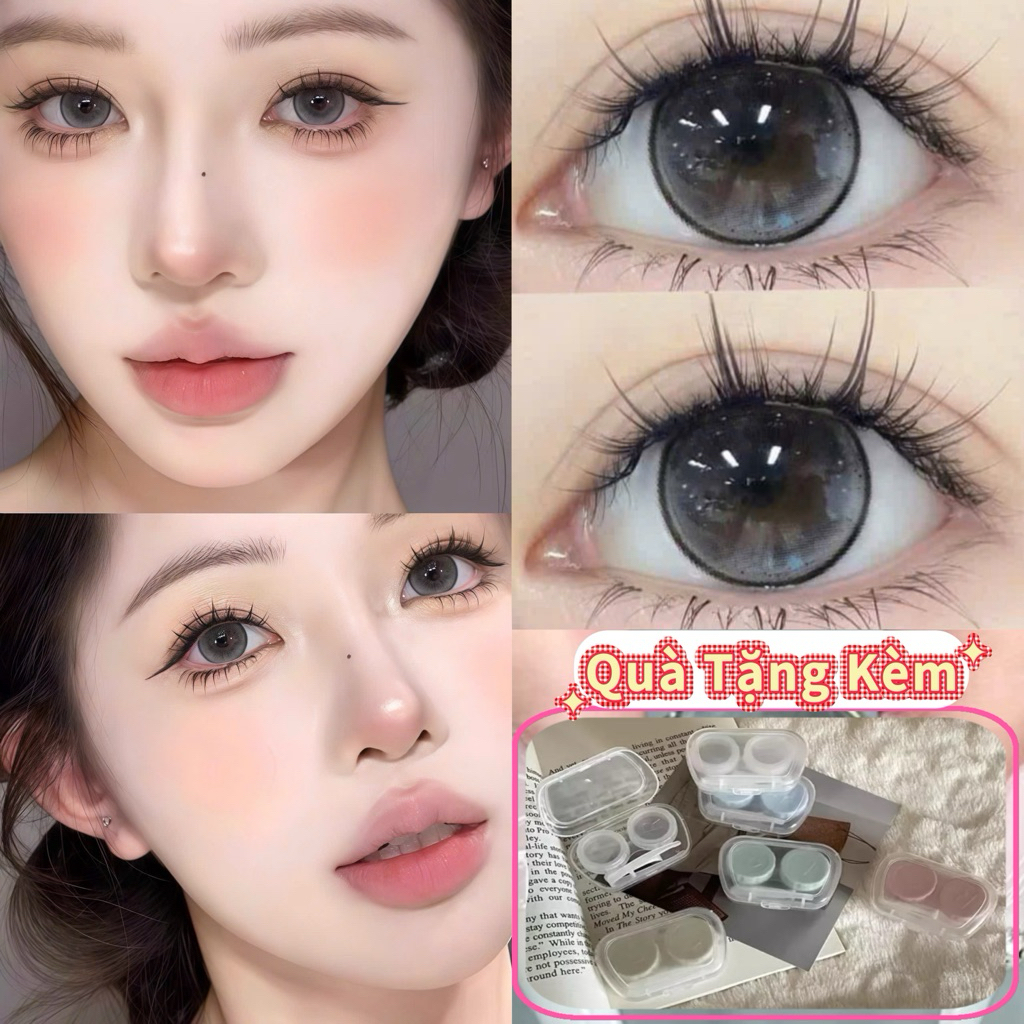 [50 MẪU] LENS XÁM 0 ĐỘ LINK 2 - [Tặng Khay Dụng Cụ Đựng Lens] - Kính Áp Tròng