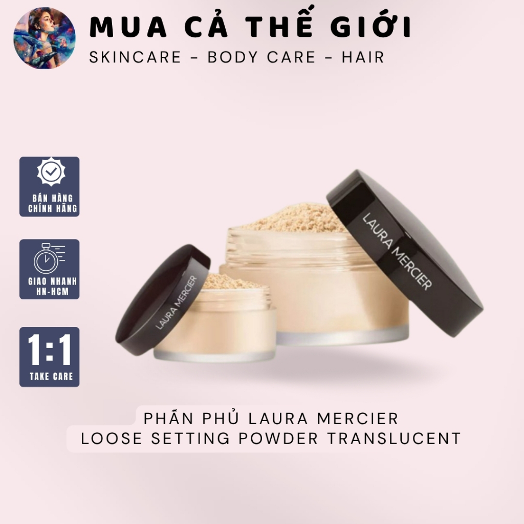Phấn Phủ Laura Mercier Loose Setting Powder Translucent | Phấn phủ bột, kiềm dầu, siêu mịn