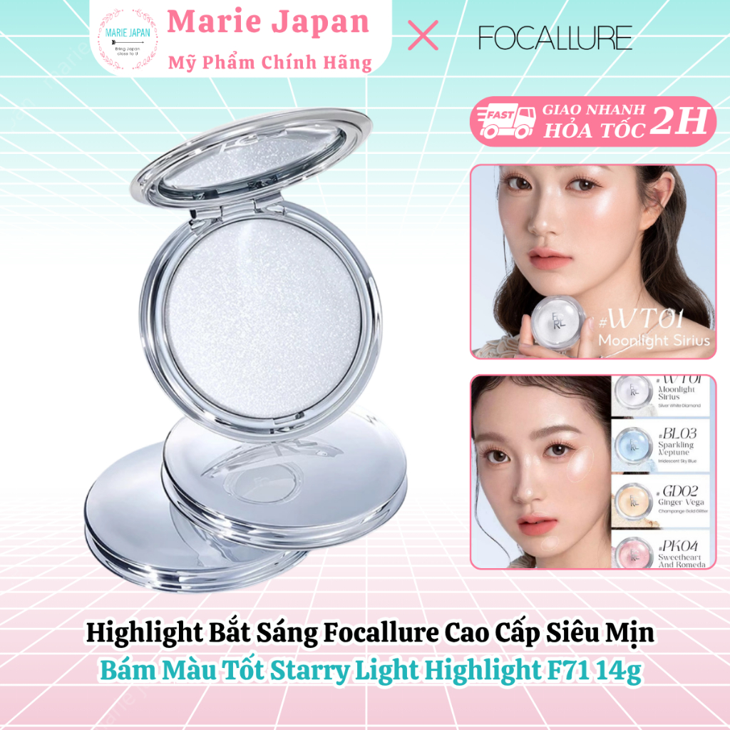 Highlight Bắt Sáng Focallure Cao Cấp Siêu Mịn Bám Màu Tốt Starry Light Highlight F71 14g