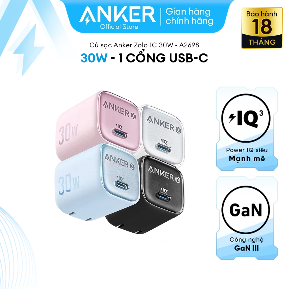 Anker A2698 Củ sạc nhanh 30w GAN PD/QC/IQ3.0 A2698