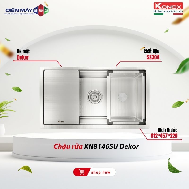 Chậu Rửa Chén Konox Dekor KN8146SU – Thiết Kế Sang Trọng Phù Hợp Mọi Gian Bếp