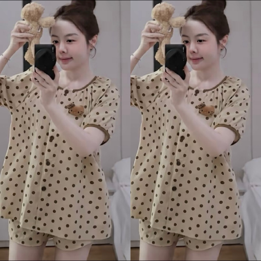 Set Bộ Nữ , Set Bộ Ngủ Đũi Cổ Tròn Quần Đùi