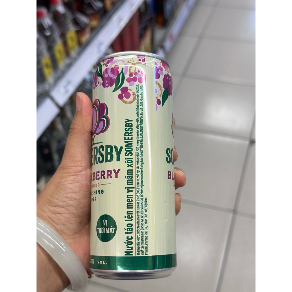 Thùng 24 Lon Nước táo lên men Somersby (320ml/lon) - Độ cồn 3.5% - vị Mâm Xôi - Lon cao
