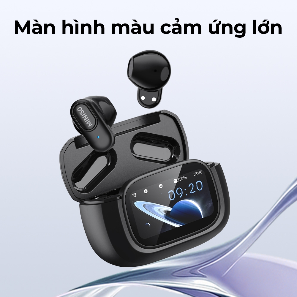 MINISO MS126  Tai Nghe Bluetooth 6.0 Màn Hình Cảm Ứng LED  5 Chế Độ Âm Nhạc Âm Thanh HiFi Bass Mạnh, Chống Ồn ENC Độ Trễ | BigBuy360 - bigbuy360.vn