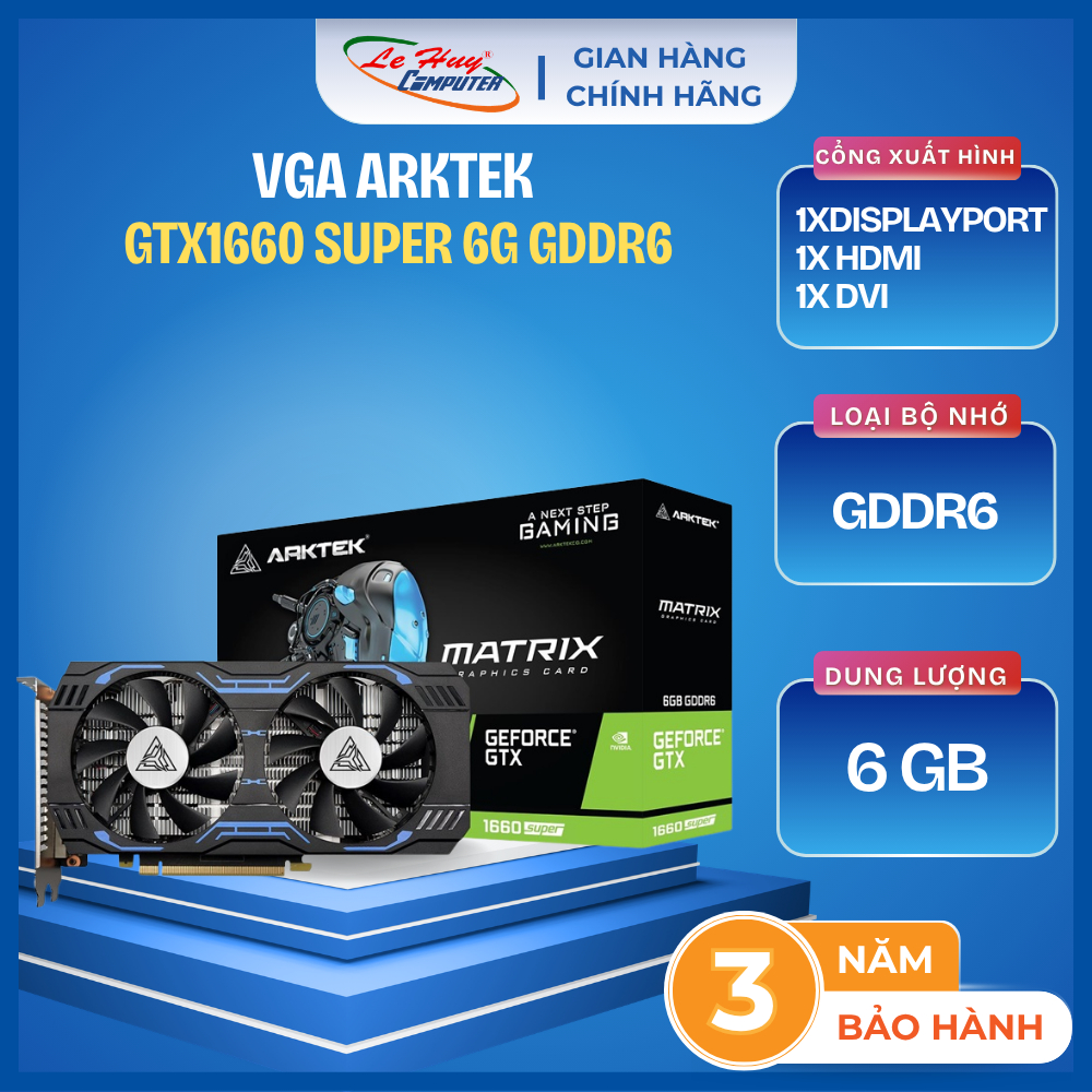 Card Đồ Họa - VGA ARKTEK GTX1660 SUPER 6G GDDR6 (AKN1660SD6S6GHI) - Hàng Chính Hãng