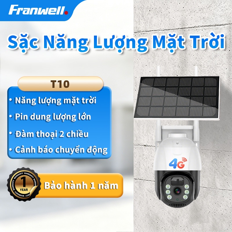 Camera 4G, năng lượng mặt trời, camera ngoài trời 3MP, xoay 360 độ, chống nước - bảo hành 12 tháng