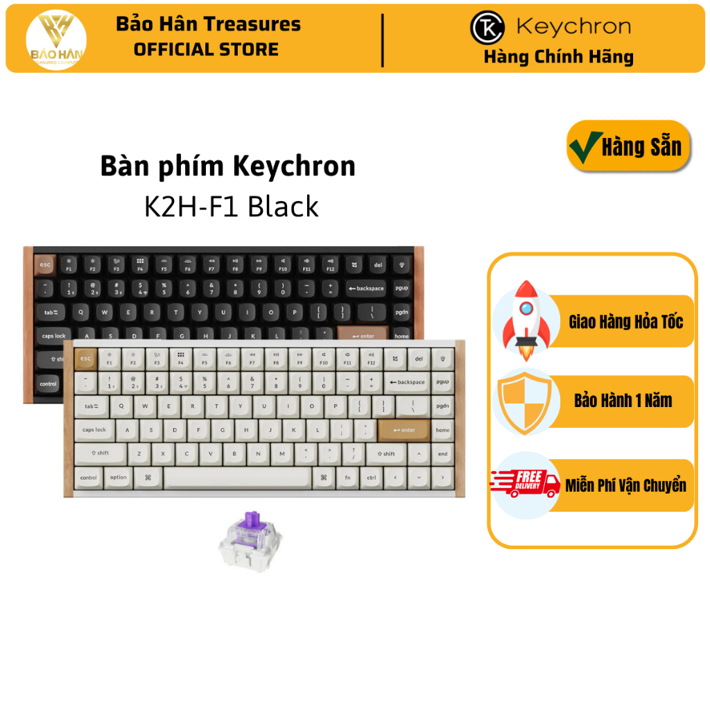 Bàn Phím Custom Keychron K2H-F1 K2 HE Wireless, Magnetic Switch _  Nebula Switch - Hàng Chính Hãng