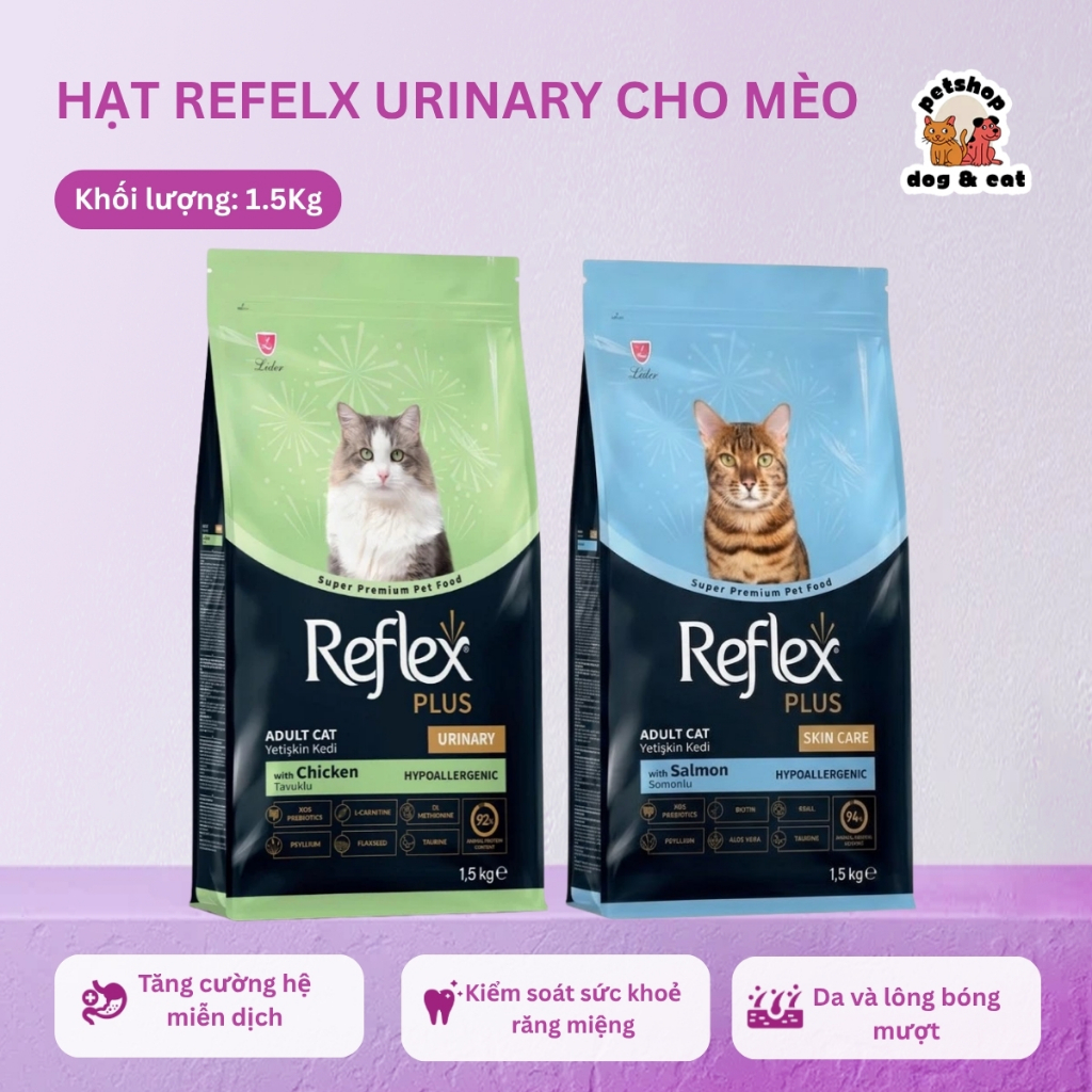 (Reflex) Hạt Reflex Urinary Túi 1.5Kg - Thức Ăn Cho Mèo Hỗ Trợ Sức Khỏe Đường Tiết Niệu, Hỗ Trợ Thận
