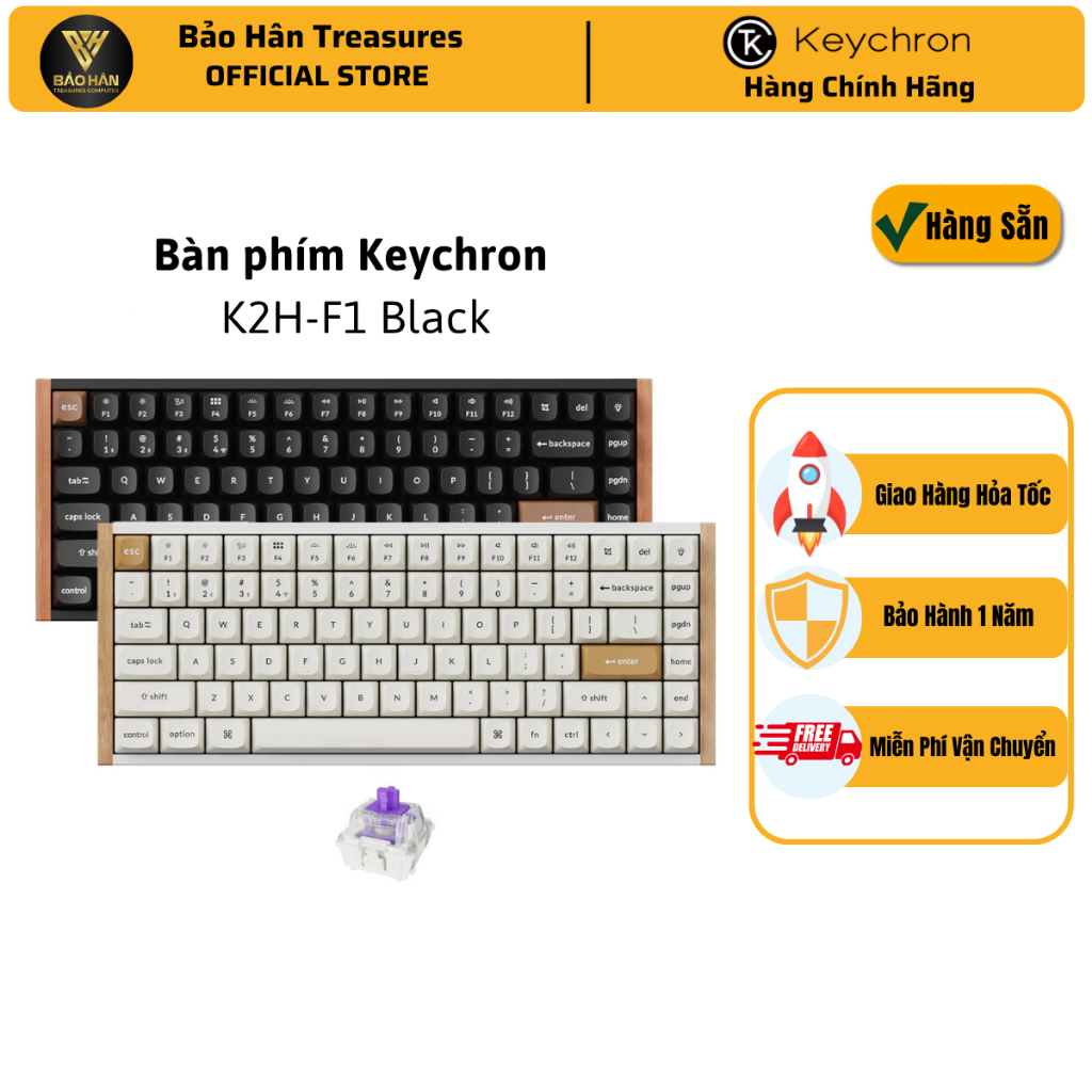 Bàn phím vi tính Keychron K2H-Q1 K2 HE Swappable RGB Backlight Aluminum Nebula Switch - White (Speci