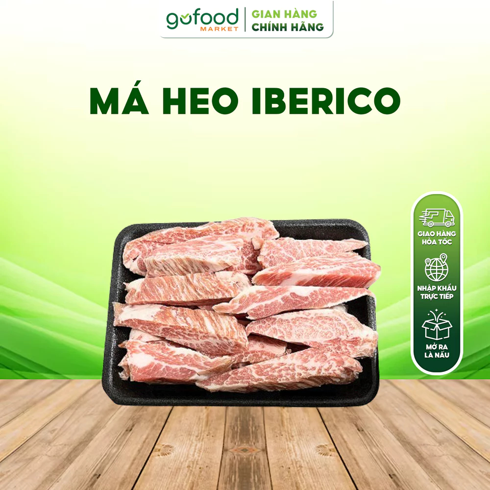 [LaiFarm] [Hỏa Tốc HN] Má Heo Iberico Legado - Nạc Nọng Heo Iberico Khay 500gr - Gofood Market