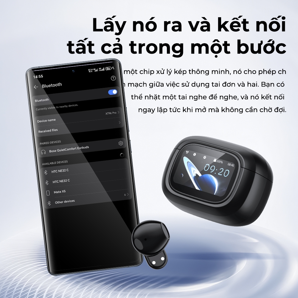 MINISO MS126  Tai Nghe Bluetooth 6.0 Màn Hình Cảm Ứng LED  5 Chế Độ Âm Nhạc Âm Thanh HiFi Bass Mạnh, Chống Ồn ENC Độ Trễ | BigBuy360 - bigbuy360.vn