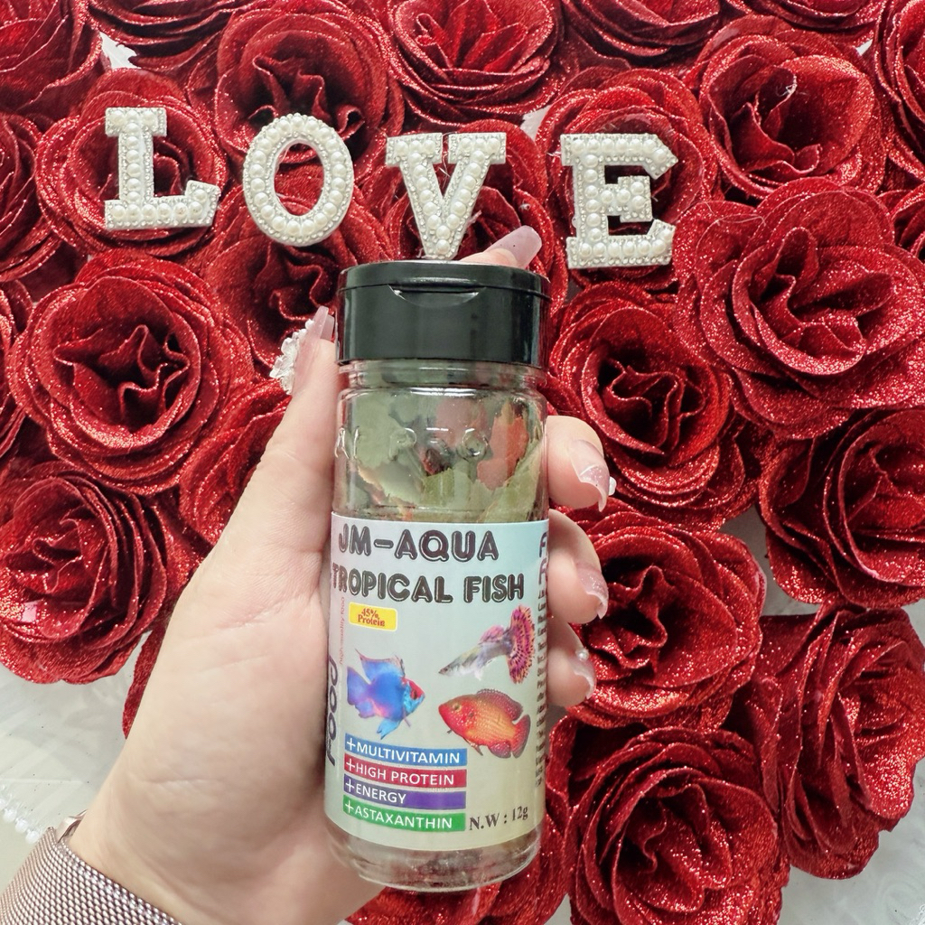 THỨC ĂN CÁ CẢNH JM AQUA - 𝗙𝗟𝗔𝗞𝗘 𝗙𝗜𝗦𝗛 𝗙𝗢𝗢𝗗 - 15g/lọ