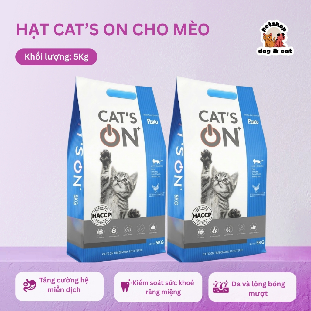 Combo 5kg Hạt thức ăn mèo Cat's ON  5kg - DogCat