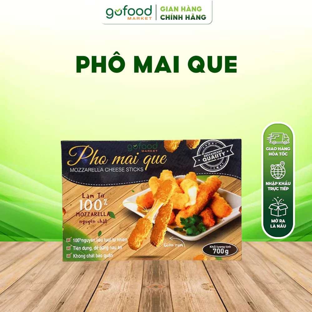 [Laifarm] GOFOOD - Phô Mai Que Nhân Mozzarella Hộp 700gr Tan Chảy Mozzarella Vàng Ruộm Cho Bé - Gofo