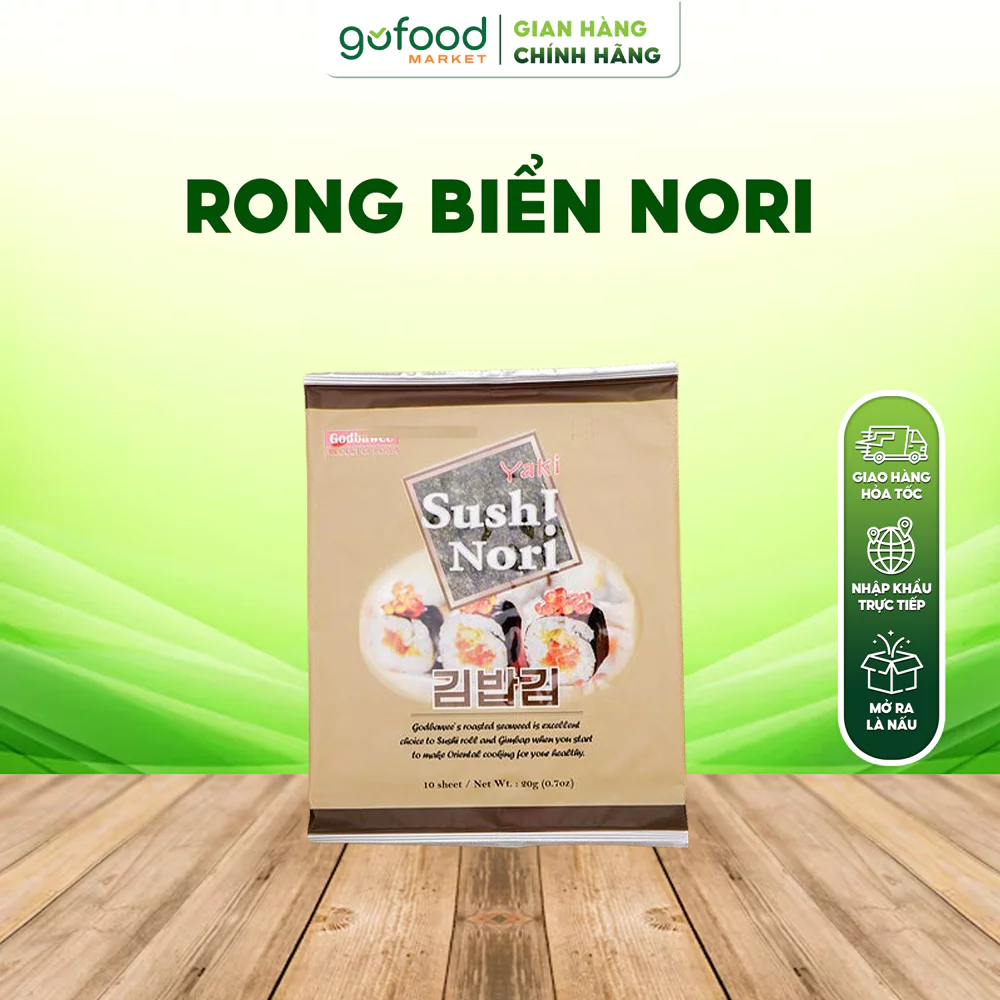 [Laifarm] GOFOOD - Rong Biển Khô Yaki Nori gói 20gr - Rong Biển Sấy Khô Cuộn Sushi, Cuốn Cơm Yaki No