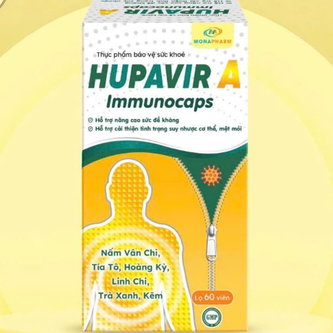 [HPV] Viên Uống HUPAVIR A Immunocaps Hỗ Trợ HPV, Sùi Mào Gà dùng cho người sức đề kháng kém - Hộp 60