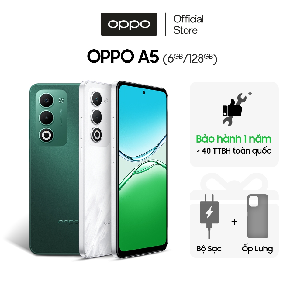 Điện thoại OPPO A5 6GB/128GB pin 6000mAh, có nhân bản ứng dụng, 2 sim, chống va đập - Hàng chính hãng | BigBuy360 - bigbuy360.vn
