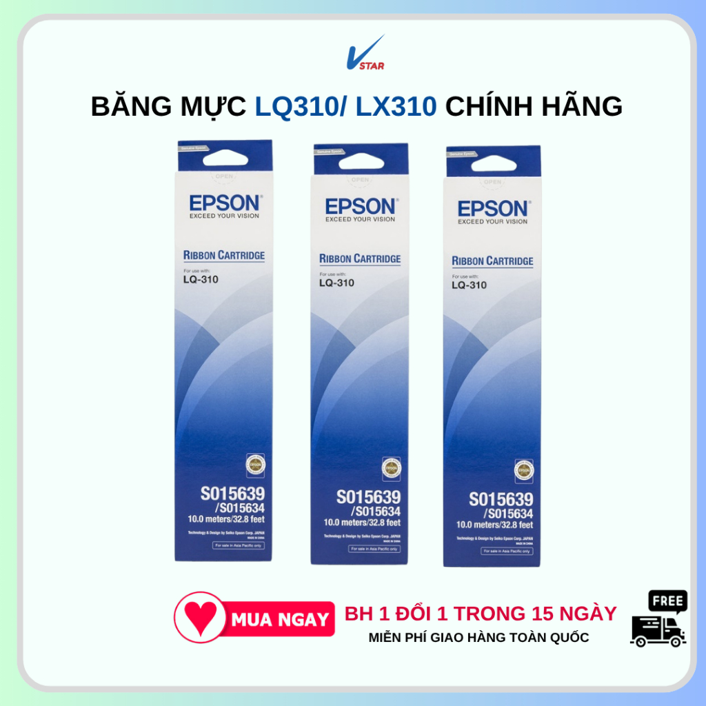 Ribbon Băng Mực Epson LQ310/ LX-310 CHÍNH HÃNG - Mực Ruy Băng Máy In Kim, Chính Hãng Epson