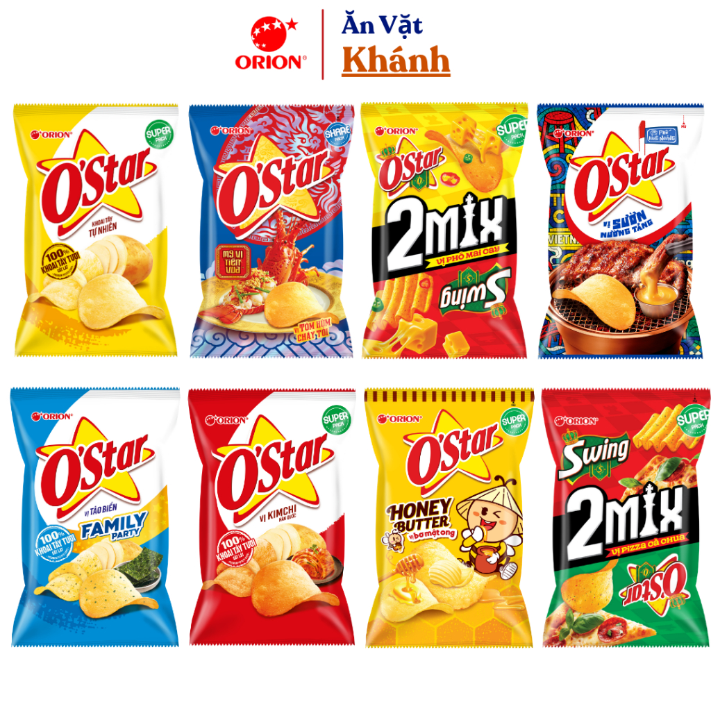 Combo Bánh Snack Khoai Tây OSTAR Orion Đủ Vị Gói Nhỏ Và Gói Lớn - HÀNG CHÍNH HÃNG